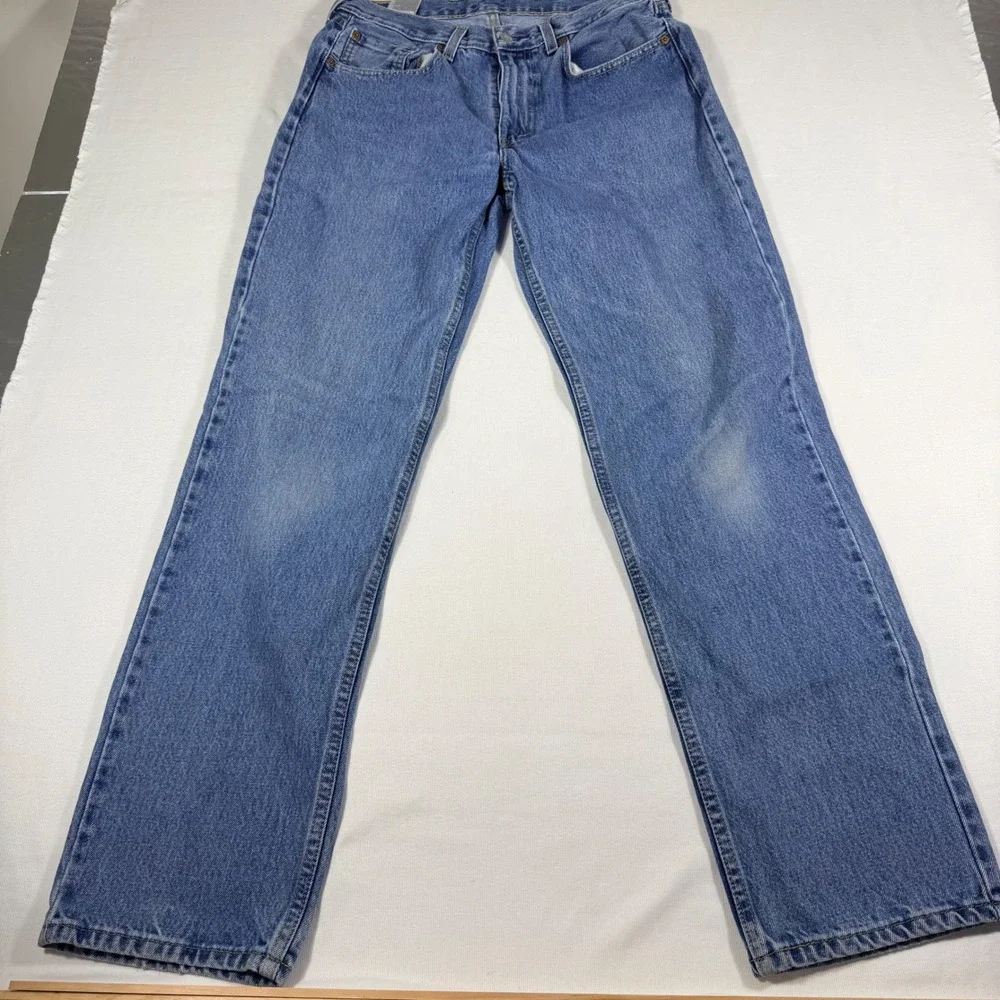 Levi's 550 Relaxed Fit Jeans 33x34 Blue Medium Wash Tapered Leg Cotton Denim